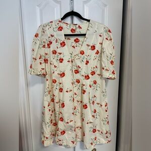 Free people - Sunmer Casual Short Sleeve Floral Print Women's Mini Dress in XL